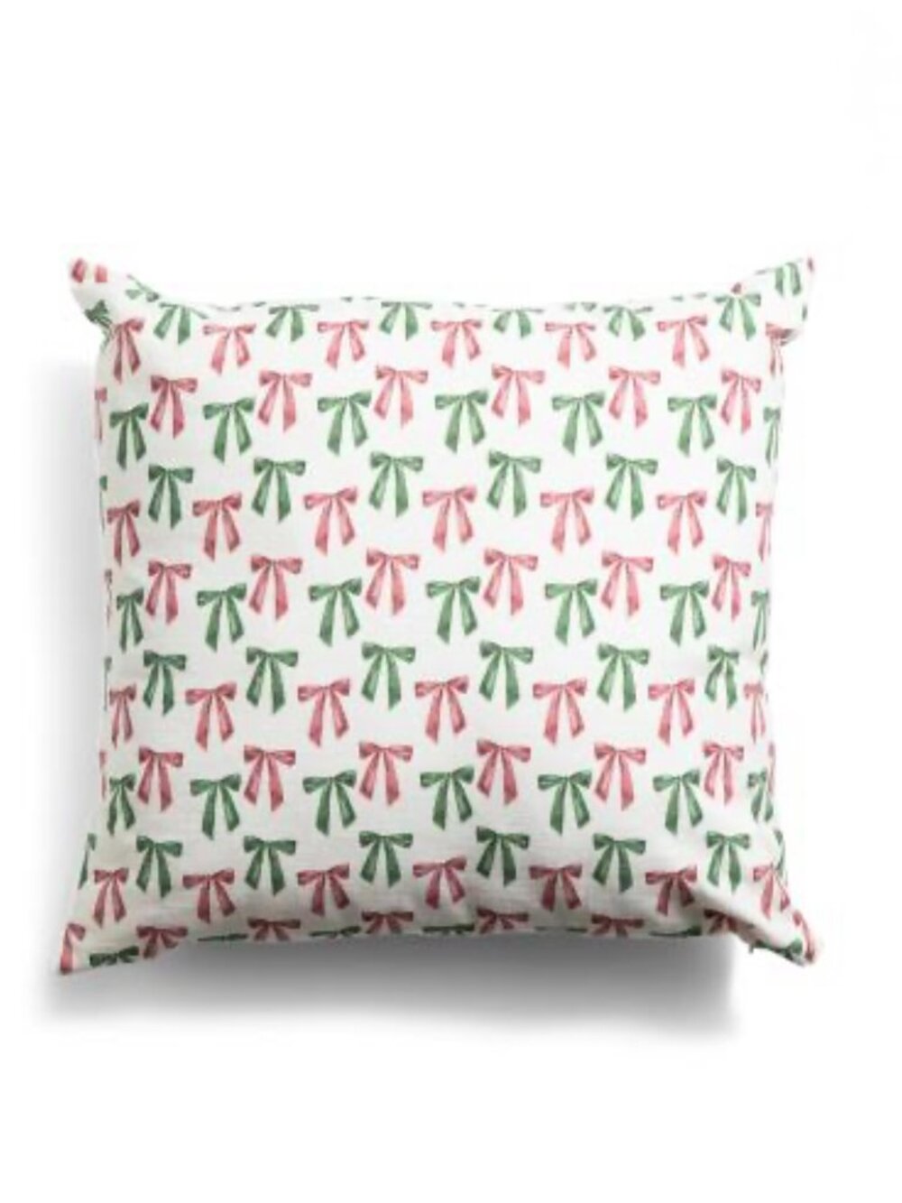 NWT - Indigo Green and Red Bow Pillows - Set of 2 - 20 X 20 inches